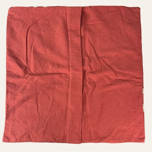 Pottery Barn Embroidered Floral Rust Orange and Cream Euro Sham Pillow Case - Picture 2 of 6